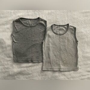 Burt's Bees Baby Gray and White Striped Onesie Set 18 month